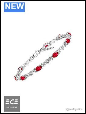 925 Sterling Silver XOXO Hugs & Kisses Tennis Bracelet Gemstone Diamond